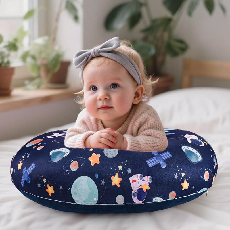 DAYEEBALL Nursing Pillow Cover 1 Pack, Double-Sided Removable Nursing Cover for Baby Girls Boys Newborn, Stretchy and Soft Reversible Slipcover for Breastfeeding Pillow, Space(Only Cover) - Image 2